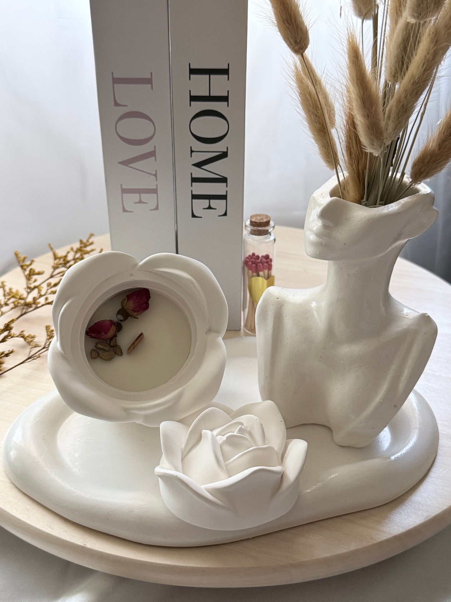 Vela artesanal de rosa