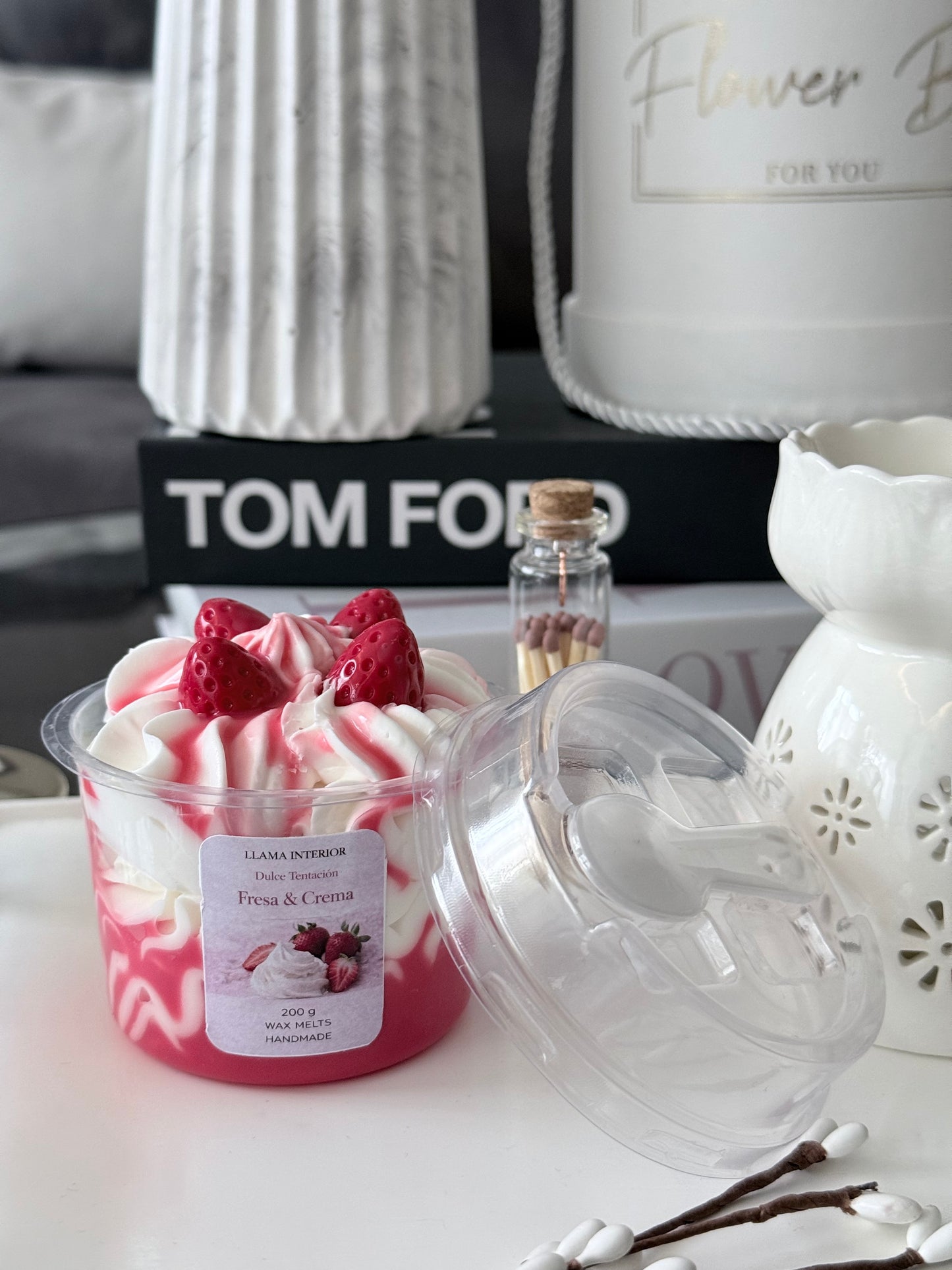 Fresa & Crema – Wax Melt Cuchareable Artesanal