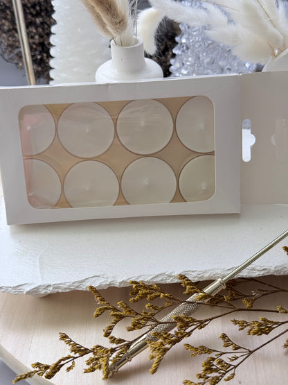 Pack de 8 velas de té sin aroma – Perfectas para tus wax melts