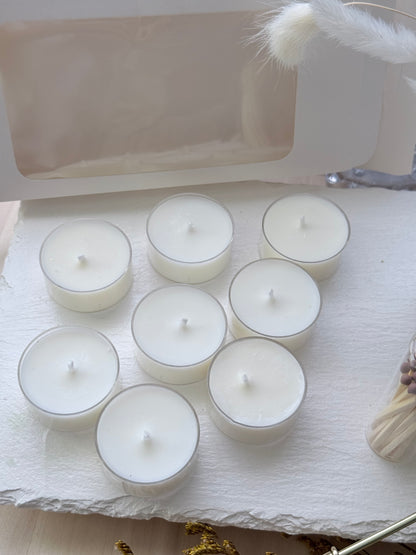 Pack de 8 velas de té sin aroma – Perfectas para tus wax melts