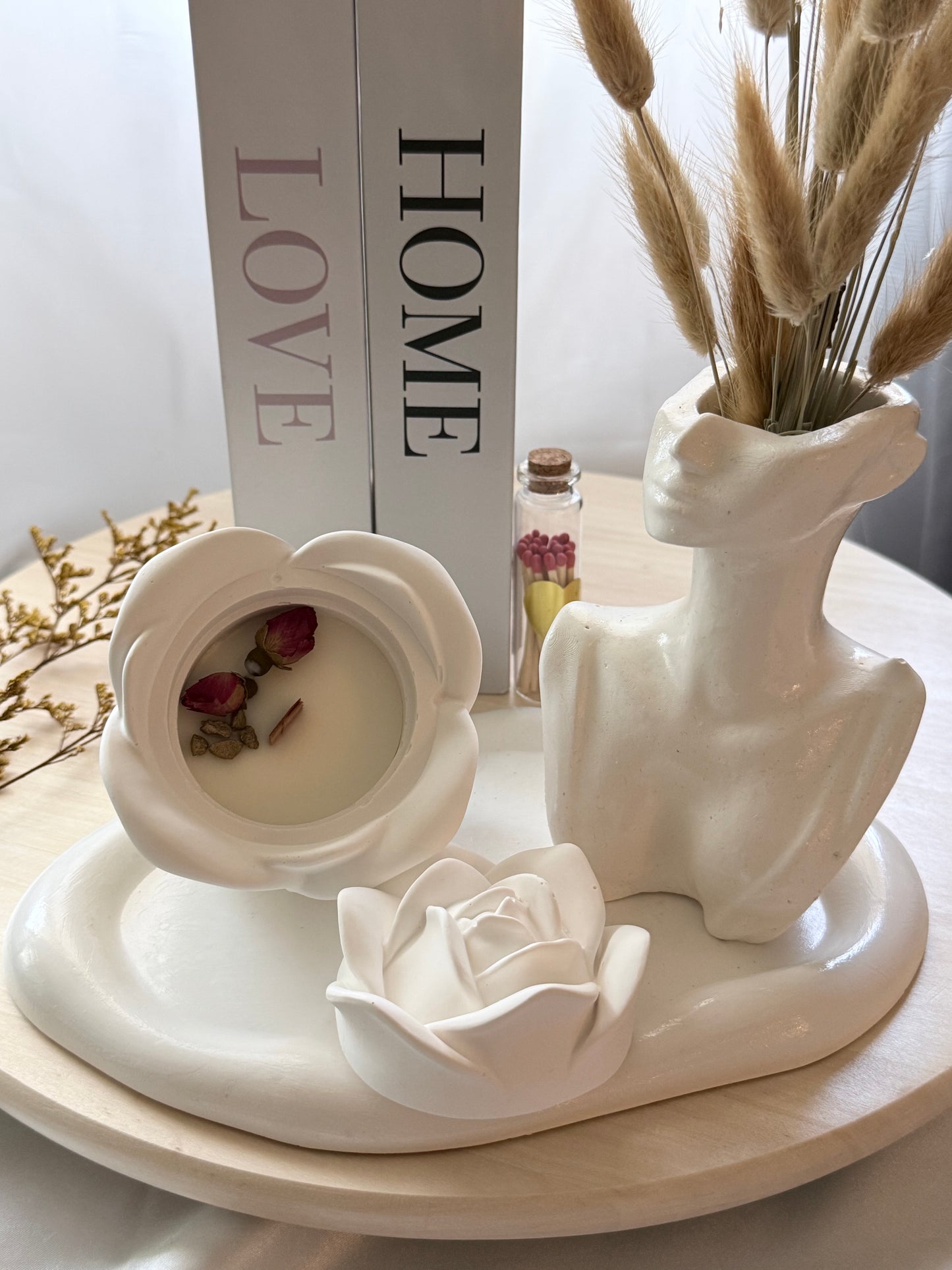 Vela artesanal de rosa