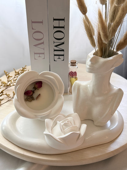 Vela artesanal de rosa