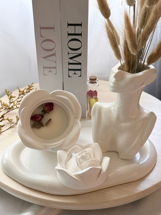 Vela artesanal de rosa