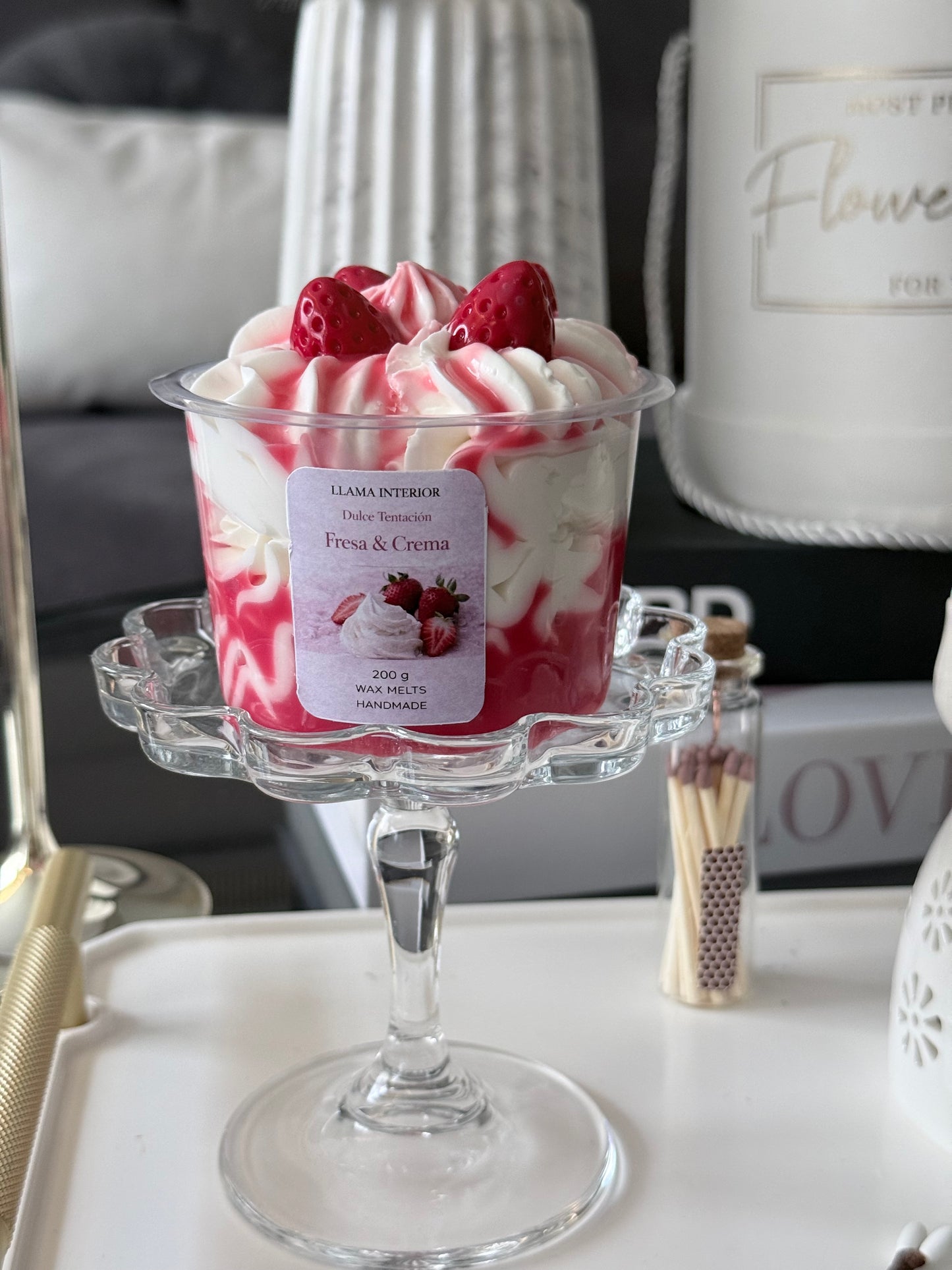 Fresa & Crema – Wax Melt Cuchareable Artesanal