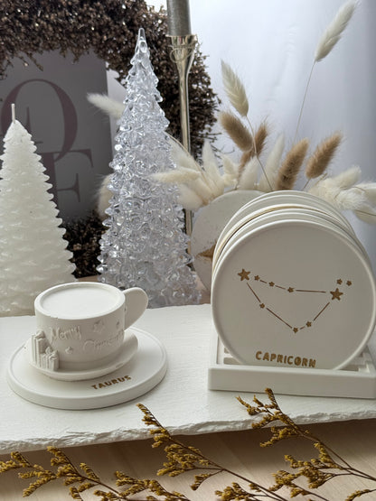 Set Completo de Posavasos Zodiacales en Resina Ecológica