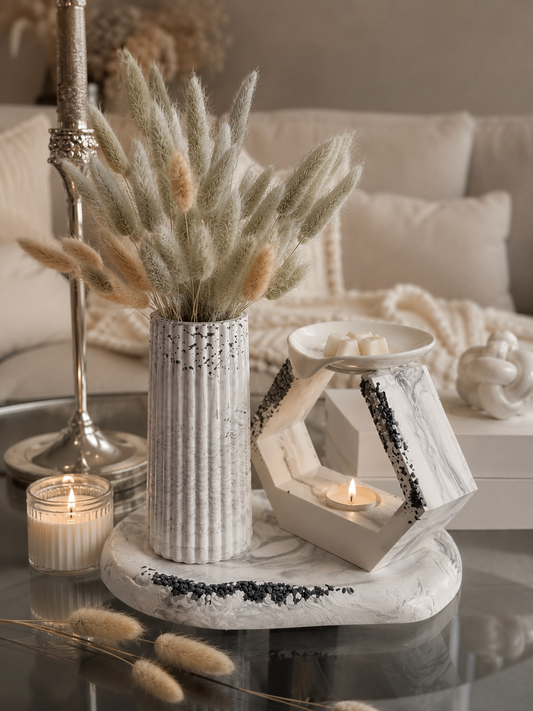 Set decorativo artesanal en resina ecológica